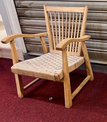 organic superb design pair of whitened oak lounge chairs