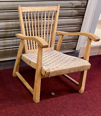 organic superb design pair of whitened oak lounge chairs