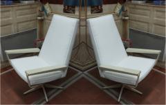 outdoor rarest superb pair of metal swivel lounge chairs