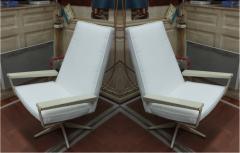 outdoor rarest superb pair of metal swivel lounge chairs