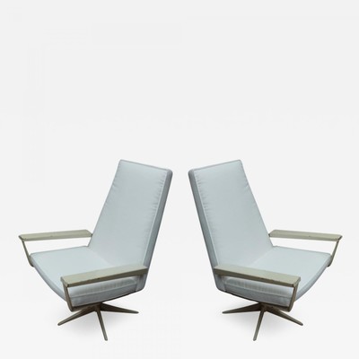 outdoor rarest superb pair of metal swivel lounge chairs