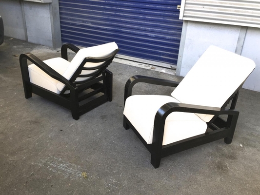 Pair of 50s Exceptional Leaning Comfy Lounge Chairs