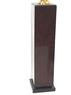 Pair of art deco pedestal with gold lamp