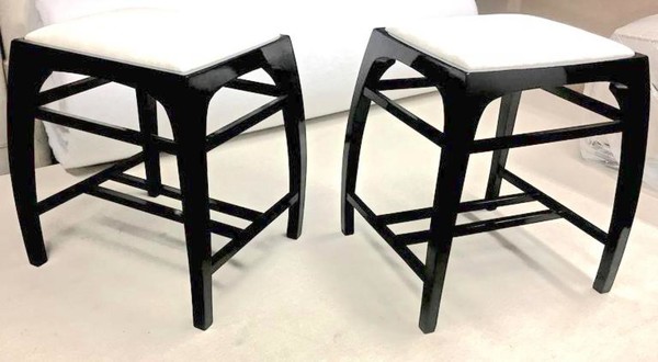 Pair of Austrian Secession Stools attributed to Koloman Moser