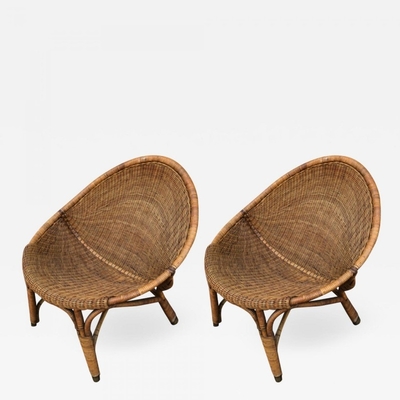 Pair of rattan 