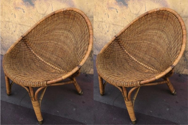 Pair of rattan 