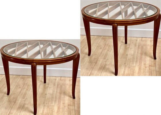 Paolo Buffa superb pair of coffee table with glass top