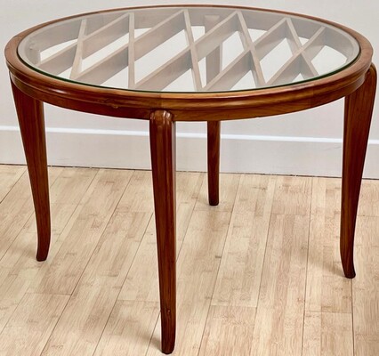 Paolo Buffa superb pair of coffee table with glass top