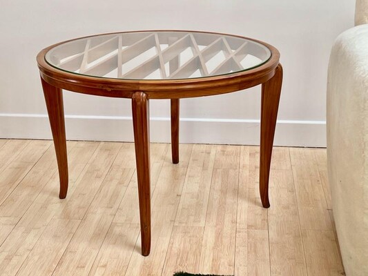 Paolo Buffa superb pair of coffee table with glass top