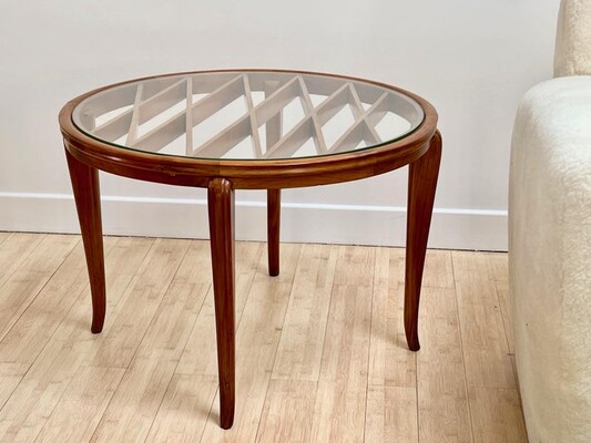 Paolo Buffa superb pair of coffee table with glass top