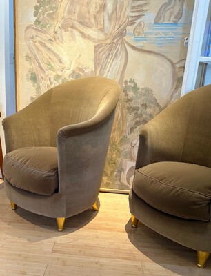 Paul Follot attributed pair of refined pair of chairs