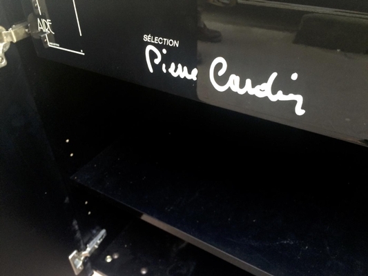 Pierre Cardin Signed Black Lacquered three Door Cabinet