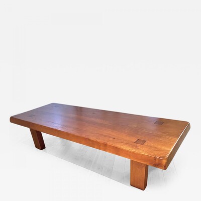 Pierre Chapo model T08 solid elm early coffee table