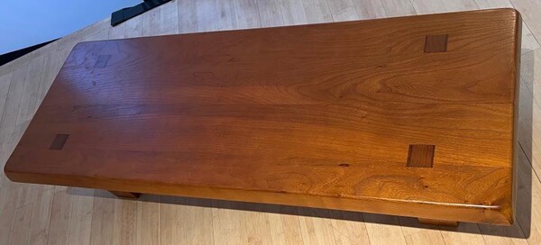 Pierre Chapo model T08 solid elm early coffee table