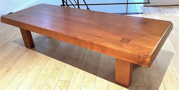 Pierre Chapo model T08 solid elm early coffee table