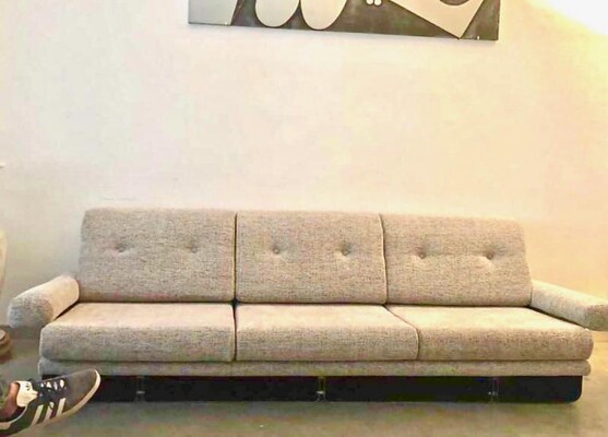 Pierre Folie pour la Galerie Charpentier brushed steel couch