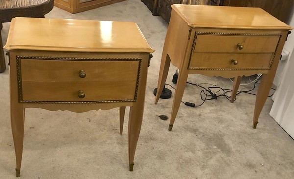 Raoul Lardin pair of 40s refined side tables or bedsides