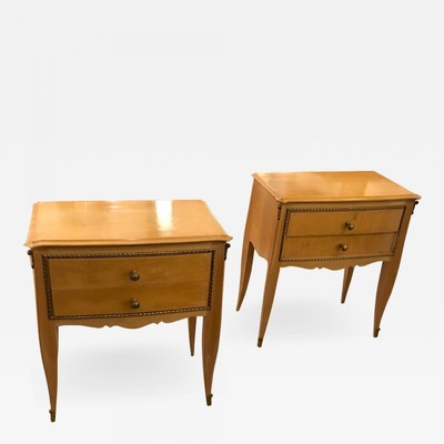 Raoul Lardin pair of 40s refined side tables or bedsides