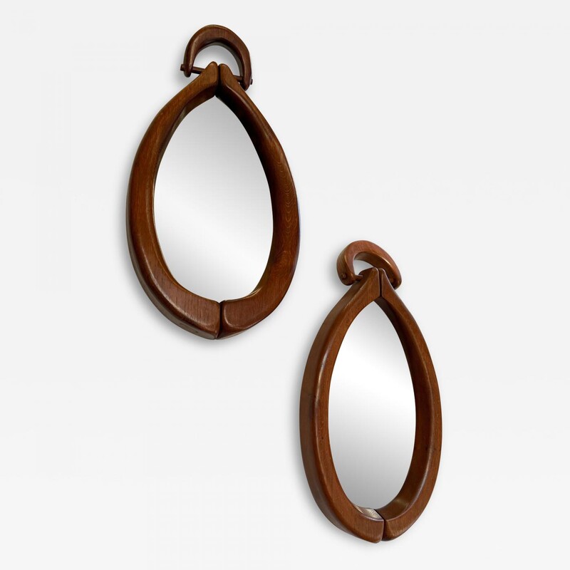 rare pair of organic wood mirrors