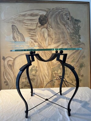 Raymond Subes attributed wrought iron coffee table