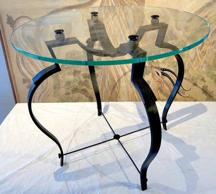 Raymond Subes attributed wrought iron coffee table