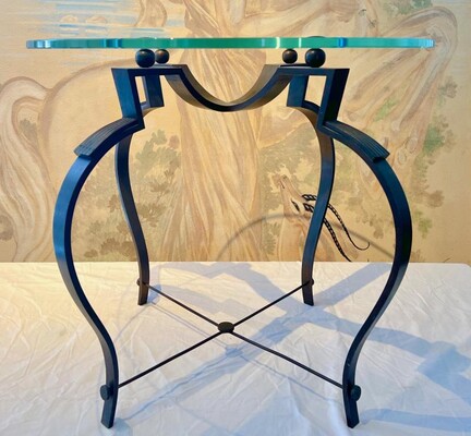 Raymond Subes attributed wrought iron coffee table
