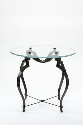 Raymond subes refined wrought iron coffee table