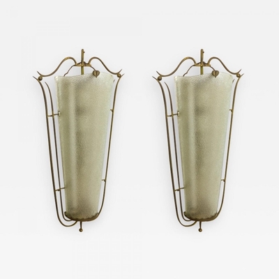 Raymond Subes style pair of spectacular big sconces 