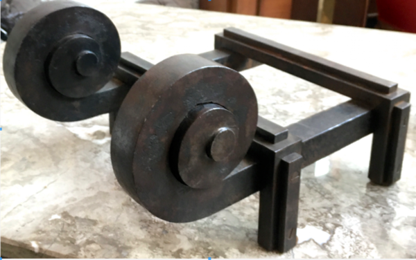 Raymond Subes Superb Powerful Wrought Iron Andiron