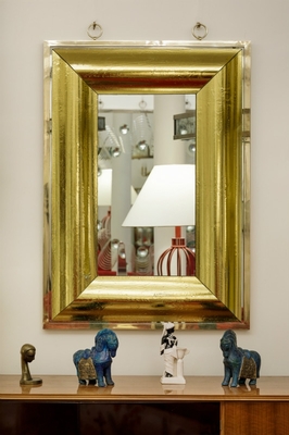 Rectangular gold mercury Frame Andre Hayat Mirror modelSeattle