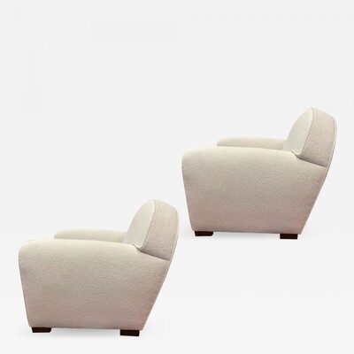 Rene Drouet documented pair of comfy club chairs