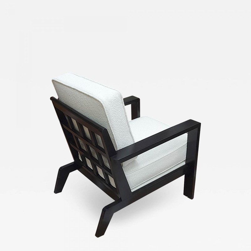 Rene Gabriel iconic black lacquered lounge chair