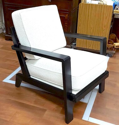 Rene Gabriel iconic pair of black lacquered lounge chair