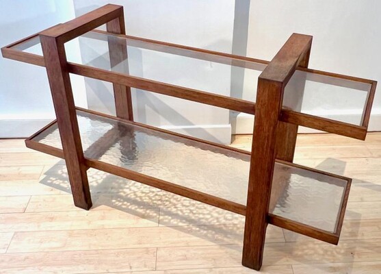 Rene Gabriel rarest modernist oak two tear console