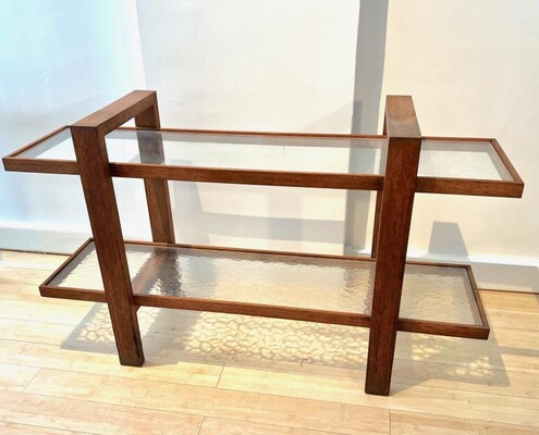 Rene Gabriel rarest modernist oak two tear console