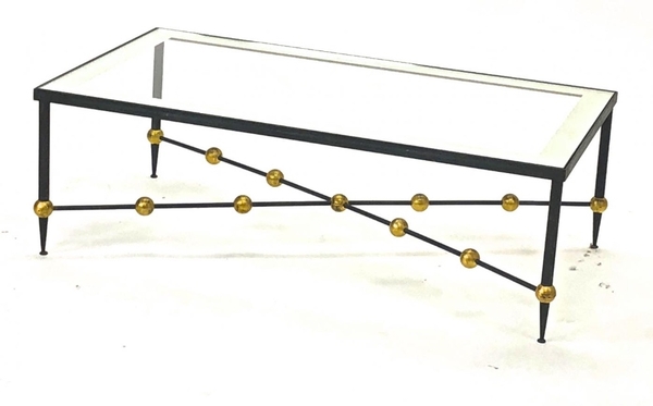 Rene Prou (Attributed) big wrought iron coffee table 