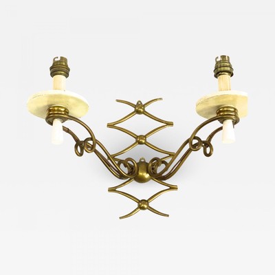 Rene Prou pair of gold bronze refined sconces