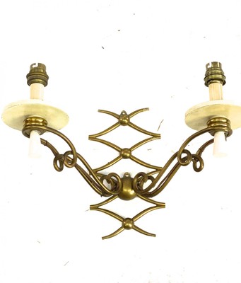 Rene Prou pair of gold bronze refined sconces