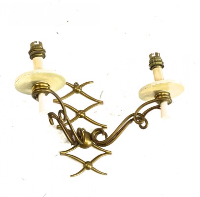 Rene Prou pair of gold bronze refined sconces