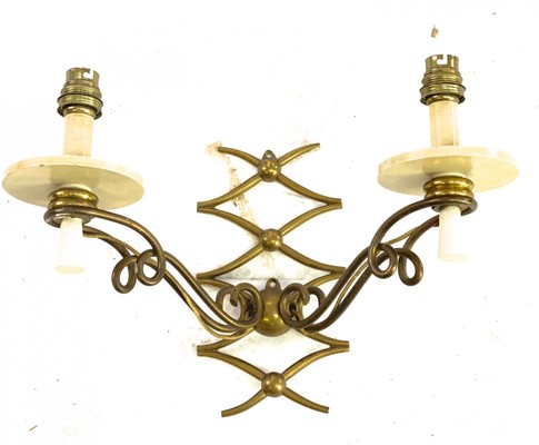Rene Prou pair of gold bronze refined sconces