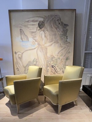 Rene Prou Pair of refined arm chairs