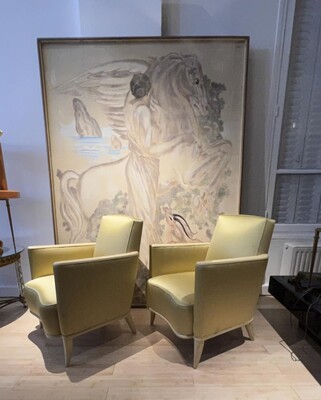 Rene Prou Pair of refined arm chairs