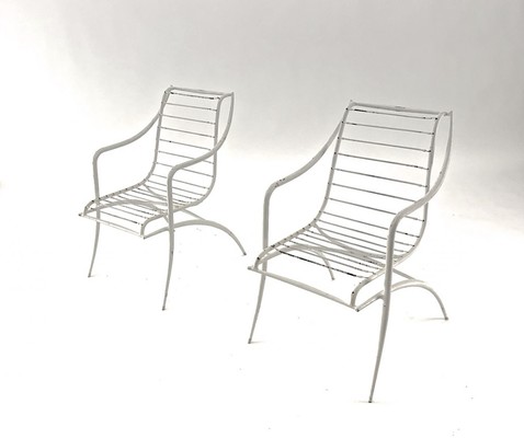 Rene Prou rarest set of 4 outdoor chairs in vintage condition