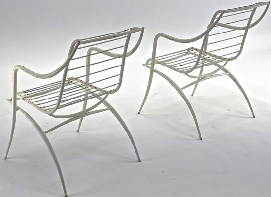 Rene Prou rarest set of 4 outdoor chairs in vintage condition