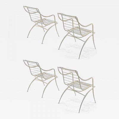 Rene Prou rarest set of 4 outdoor chairs in vintage condition