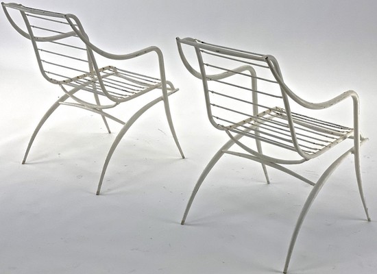 Rene Prou rarest set of 4 outdoor chairs in vintage condition