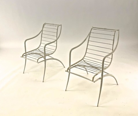 Rene Prou rarest set of 4 outdoor chairs in vintage condition
