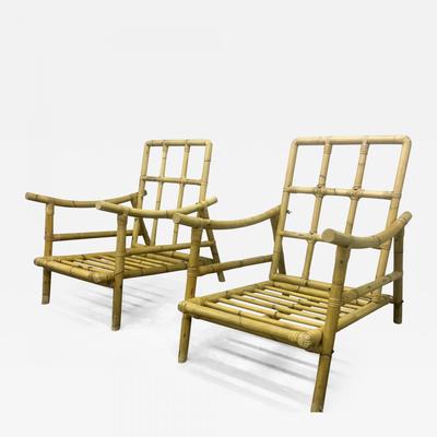 Riviera Style Bamboo Lounge Chairs