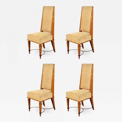 Robert Paveau documented set of 4 chicest high back chairs