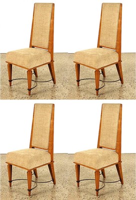 Robert Paveau documented set of 4 chicest high back chairs